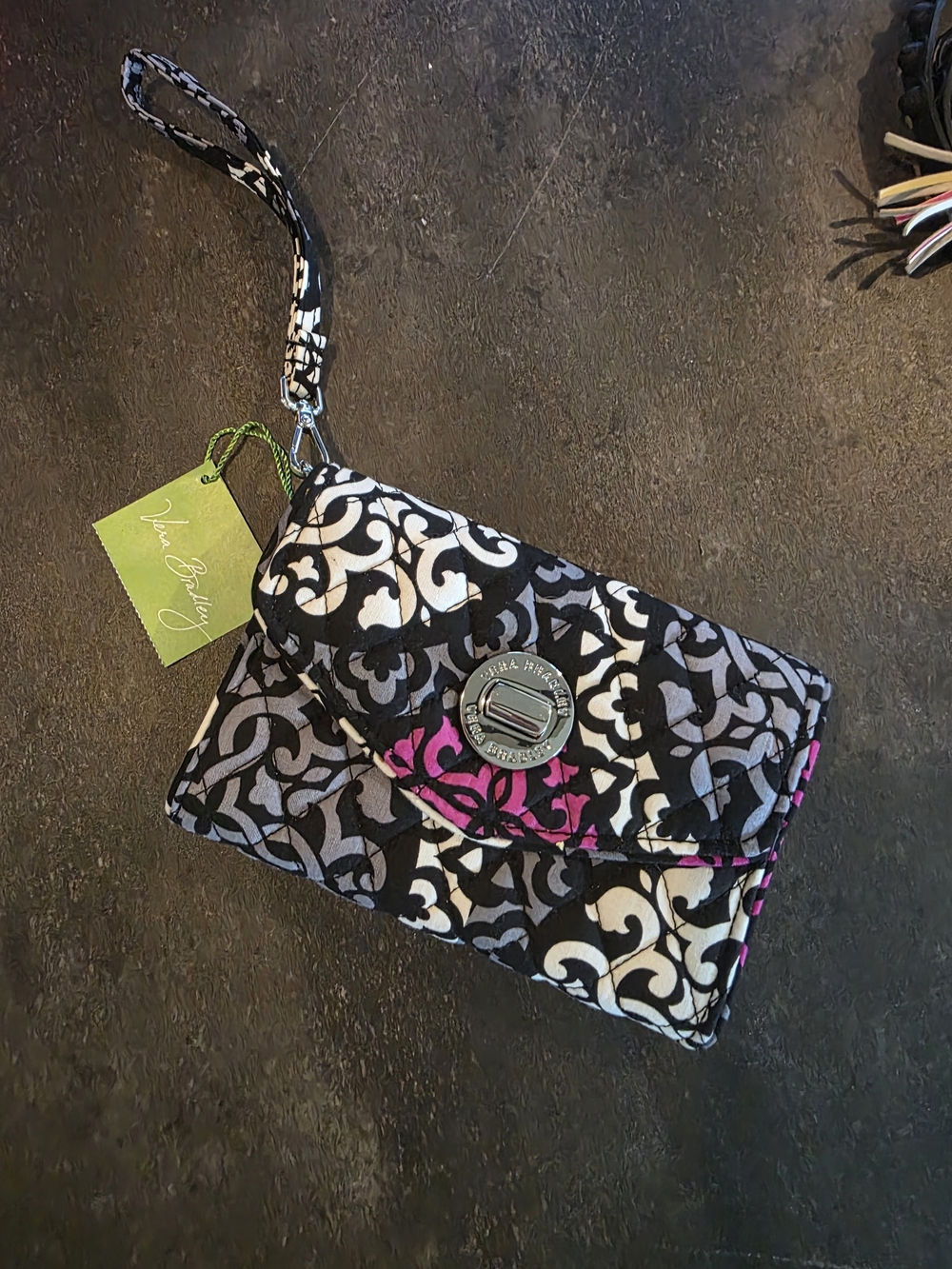 New Vera Bradley Your Turn Canterberry Magenta Wristlet